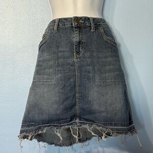 frayed jean skirt